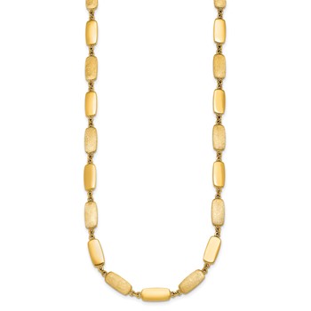 Herco 14K Polished and Satin Rectangular Link Necklace — alternate view