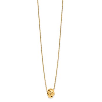 Herco 14K Polished Love Knot with 2 Inch Extension Necklace — alternate view