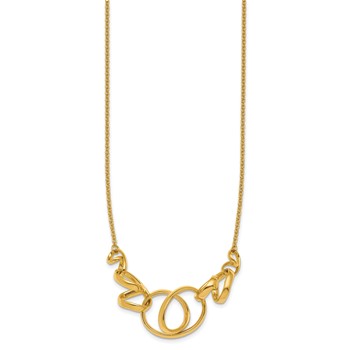 Herco 14K Polished Fancy Contemporary Swirl with 2 Inch Extension Necklace — alternate view
