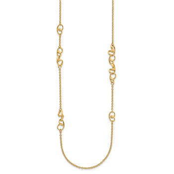 Herco 14K Polished Fancy Contemporary Swirls Station Necklace — alternate view