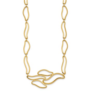 Herco 14K Polished Solid Fancy Contemporary Link with 2.5 Inch Extension Necklace — alternate view