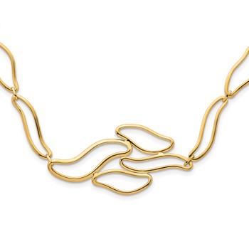 Herco 14K Polished Solid Fancy Contemporary Link with 2.5 Inch Extension Necklace