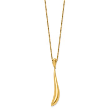 Herco 14K Polished Fancy Curved Pendant  with 1 Inch Extension Necklace — alternate view