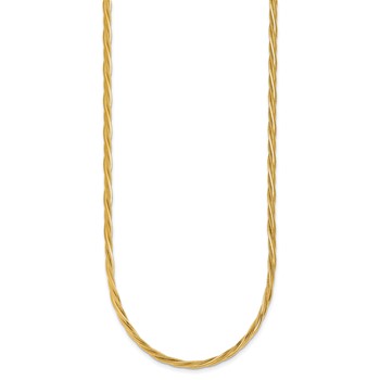 Herco 14K Polished and Braided w/ 2 Inch Extension Necklace — alternate view