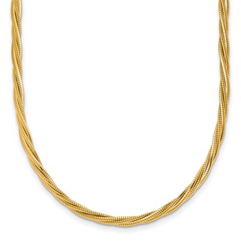 Herco 14K Polished and Braided w/ 2 Inch Extension Necklace