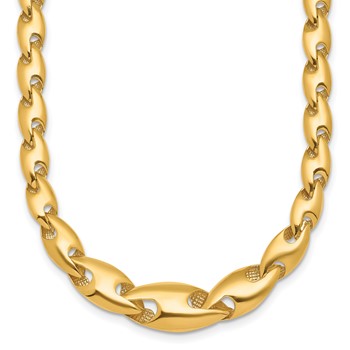 Herco 14K Polished Fancy Graduated Link with 2 Inch Extension Necklace