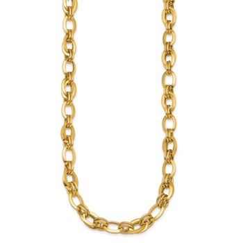 Herco 14K Polished Fancy Knife Edge Oval Link Necklace — alternate view