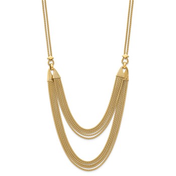 Herco 14K Polished Fancy Multi-Strand Popcorn Chain Necklace — alternate view