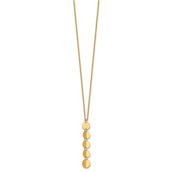Herco 14K Polished Solid Five Circle Drop with 2 Inch Extension Necklace — alternate view