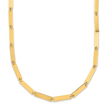 Herco 14K Polished Solid Bar Link with 2 Inch Extension Necklace