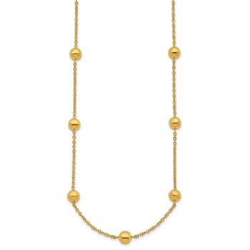 Herco 14K Polished Multi Station Ball Necklace — alternate view