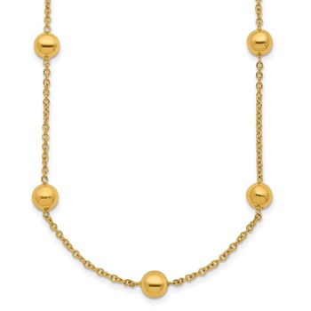 Herco 14K Polished Multi Station Ball Necklace