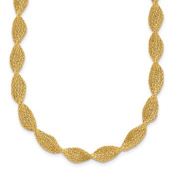 Herco 14K Polished and Diamond-cut Twisted Woven Necklace
