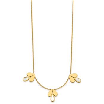 Herco 14K Polished Fancy Mother of Pearl Triple Teardrop 16.5 Inch with 2 Inch Extension Necklace — alternate view