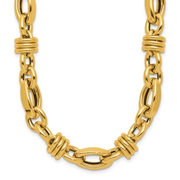 Herco 14K Polished Mixed Fancy Link 18 Inch Necklace