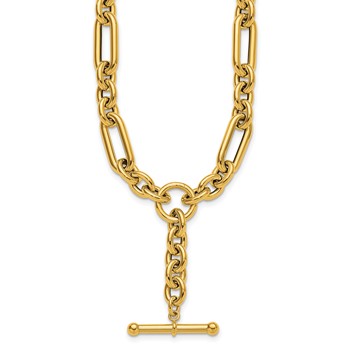 Herco 14K Polished Fancy Mixed Link Lariat 18 Inch Necklace