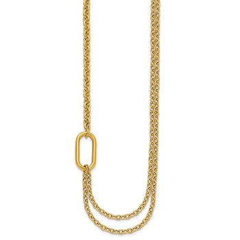 Herco 14K Polished Fancy Half 2-Strand Cable Link 18 Inch Necklace — alternate view