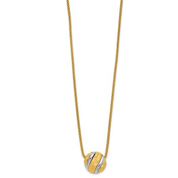 Herco 14K with White Rhodium and Textured Circle 17 Inch with 1 Inch Extension Necklace — alternate view