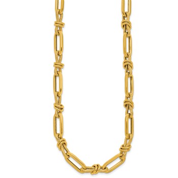 Herco 14K Polished and Textured Fancy Link 18.25 Inch Necklace — alternate view