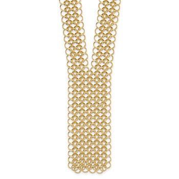 Herco 14K Polished Fancy Circle Link Tie 18 Inch Necklace