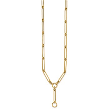 Herco 14K Polished Fancy Elongated Link Lariat 18 Inch Necklace — alternate view