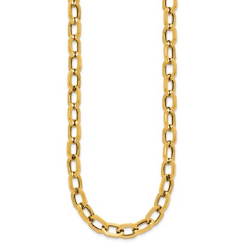 Herco 14K Polished Hexagonal Oval Link 18.25 Inch Necklace — alternate view