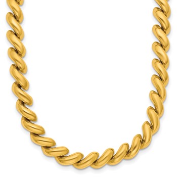Herco 14K Polished Fancy 6.0mm Link 17 Inch Necklace