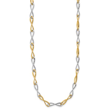 Herco 14K Two-tone Polished Solid Infinity Link 18 Inch Necklace — alternate view