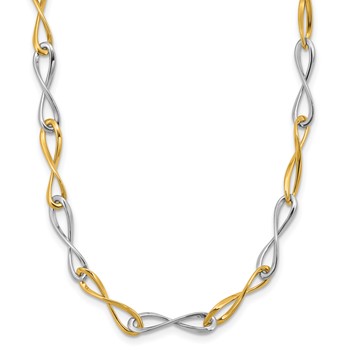 Herco 14K Two-tone Polished Solid Infinity Link 18 Inch Necklace