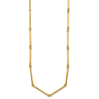 Herco 14K Polished Bar and Circle Link 17.5in w/ .5in Ext Necklace — alternate view