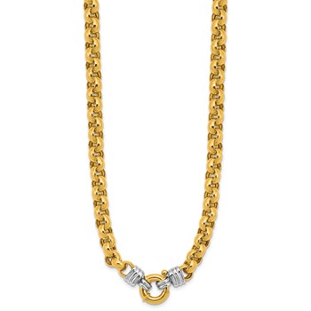 Herco 14K Two-tone Polished 7.0mm Rolo Link 18 Inch Necklace — alternate view