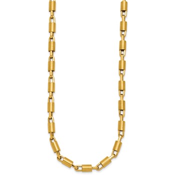 Herco 14K Polished and Brushed 5.0mm Tube Link 18 Inch Necklace — alternate view