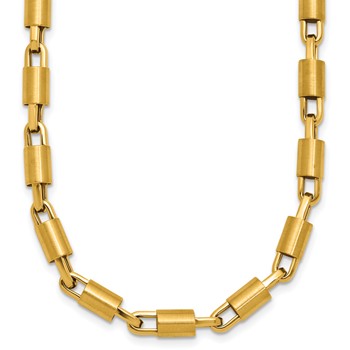 Herco 14K Polished and Brushed 5.0mm Tube Link 18 Inch Necklace