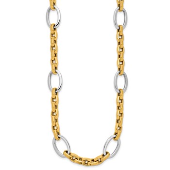 Herco 14K Two-tone Polished Mixed Oval Link 18 Inch Necklace — alternate view