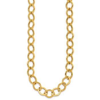 Herco 14K Polished 10.75mm Navette Link 18 Inch Necklace — alternate view