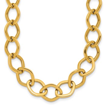Herco 14K Polished 10.75mm Navette Link 18 Inch Necklace