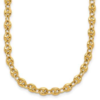 Herco 18K Polished 4.50mm Puffed Mariner Link 18 Inch Necklace