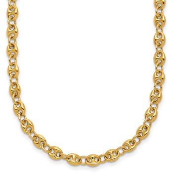 Herco 18K Polished 4.50mm Puffed Mariner Link 20 Inch Necklace