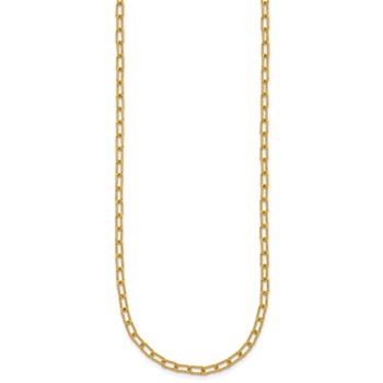 Herco 14K Polished and Textured 3.0mm Paperclip Solid Link 18 Inch Necklace — alternate view