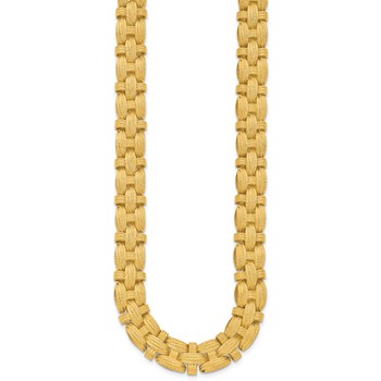 Herco 14K Polished and Textured Fancy Link 17.75 Inch Necklace — alternate view
