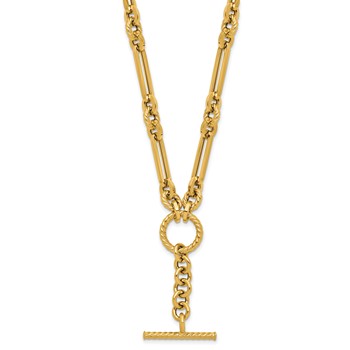 Herco 14K Polished and Twisted Fancy Paperclip Drop Necklace — alternate view