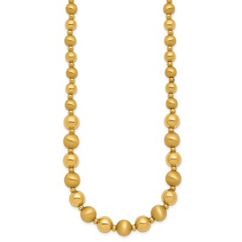 Herco 14K Polished and Brushed Graduated Beaded 19 Inch with .75 Inch Extension Necklace — alternate view