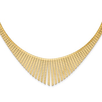 Herco 14K Solid Polished and Textured Tapered Omega Cleopatra Necklace