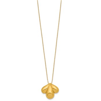Herco 14K Polished Hollow Scallop Pendant Necklace — alternate view