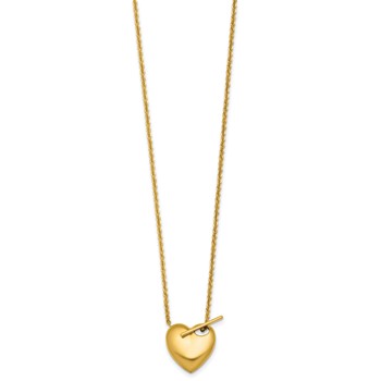 Herco 14K Polished Toggle Heart 18 in Necklace — alternate view