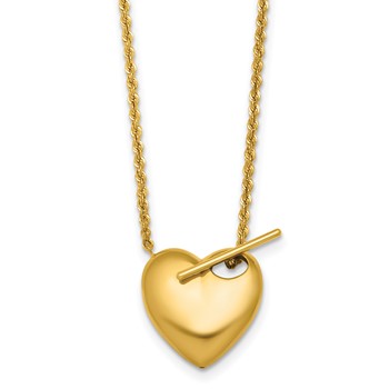 Herco 14K Polished Toggle Heart 18 in Necklace