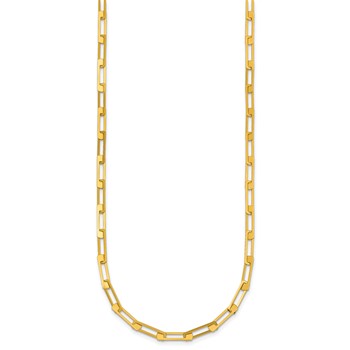 Herco 14K Polished Rectangle Link 16 Inch with 2 Inch Extension Necklace — alternate view