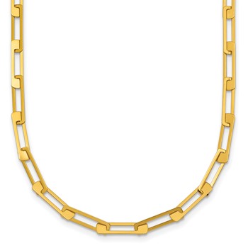 Herco 14K Polished Rectangle Link 16 Inch with 2 Inch Extension Necklace