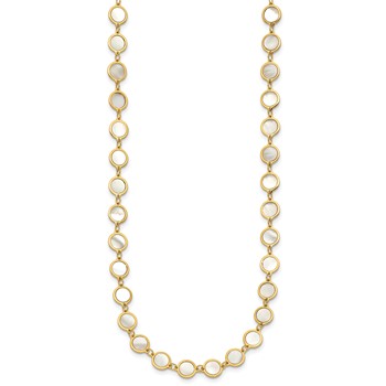 Herco 14K Polished Mother of Pearl Discs 16 Inch with 2 Inch Extension Necklace — alternate view