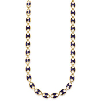 Herco 14K Imitation Lapis Compressed Silica Sand Mariner Link 16 Inch with 2 Inch Extension Necklace — alternate view